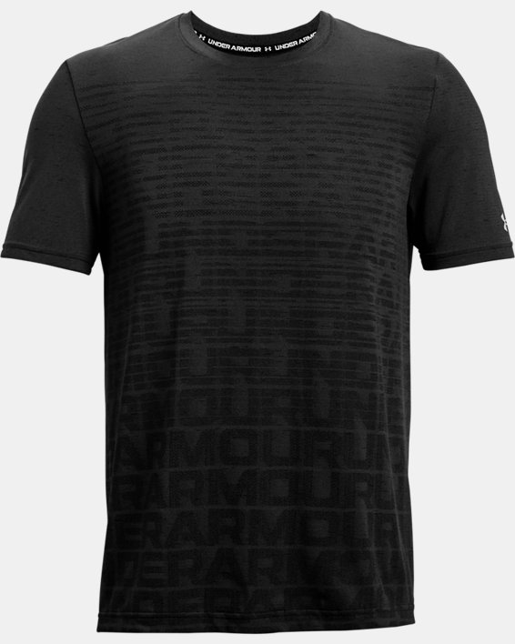 Men's UA Seamless Wordmark Short Sleeve, Black, pdpMainDesktop image number 4
